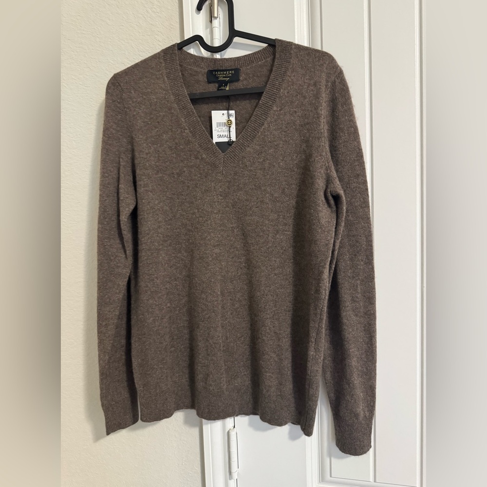 Charter Club Women's V-Neck Sweater in Brown
